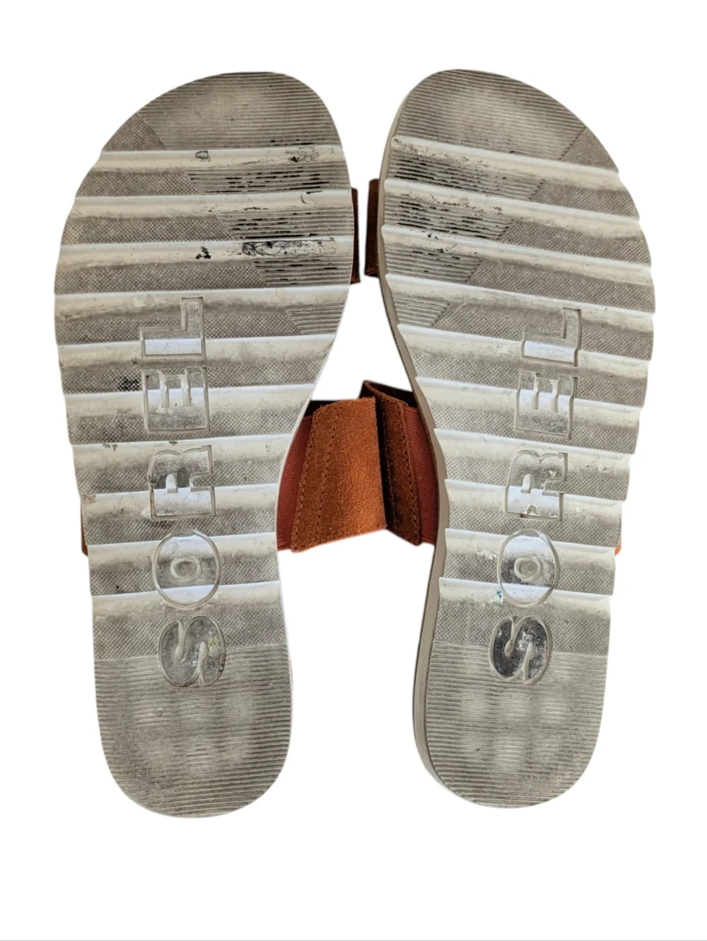 Sorel Ella II Orange Suede Slide Sandals Size 8